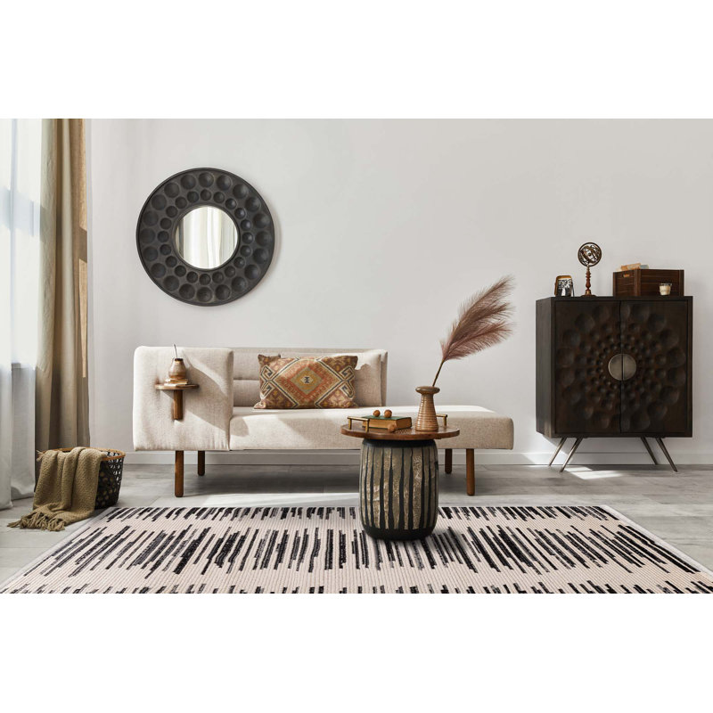 Tapis rectangulaire contemporain à motif géométrique texturé haut / bas 9 pi 2 po x 12 pi 4 po