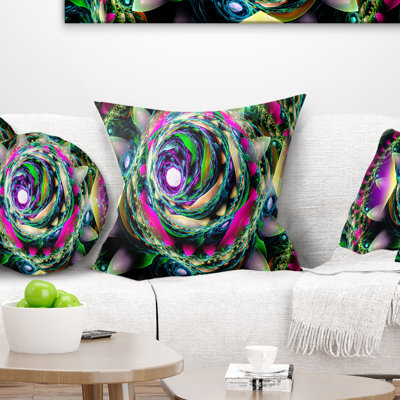 Coussin floral tourbillon exotique coloré