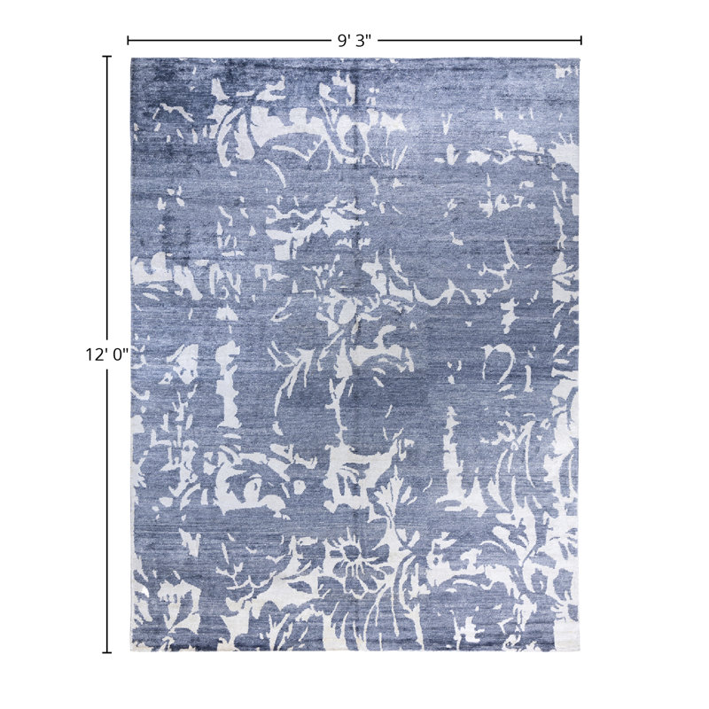 Overdyed One-of-a-Kind Rectangle 9'3" X 12'0" Hand Knotted Area Rug