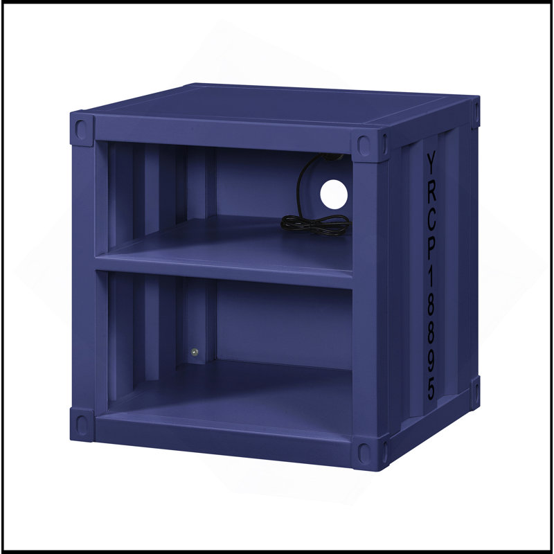 Table de chevet avec USB, Bleu