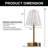 11.4'' Crystal Table Lamps Nightstand Bedside Lamp Dimmable With 3 Colour Lighting