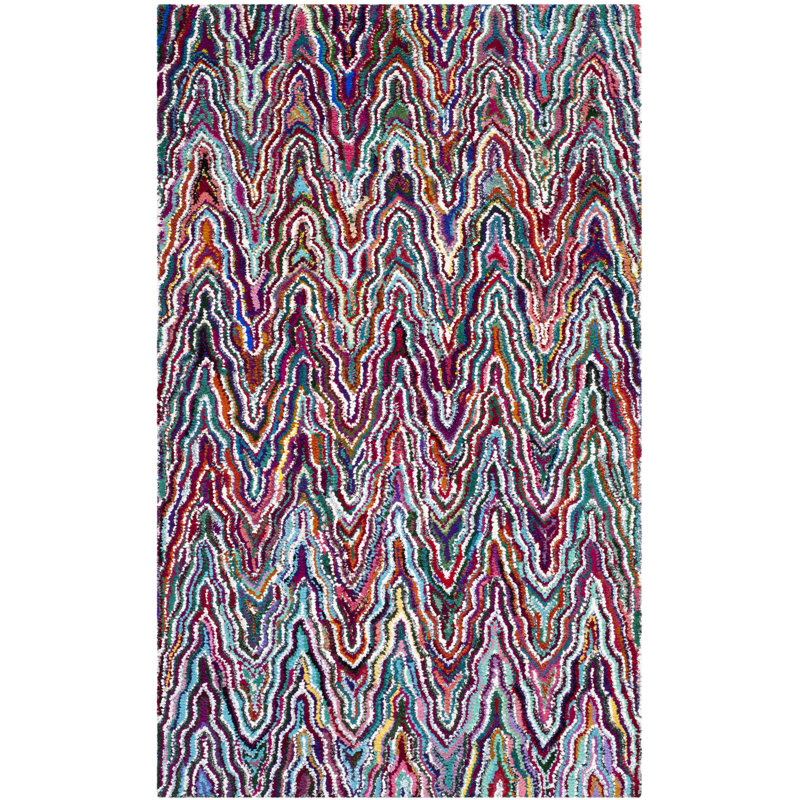 Cleaves Abstract Cotton Hand Woven Area Rug, Rectangle 152 x 244 cm