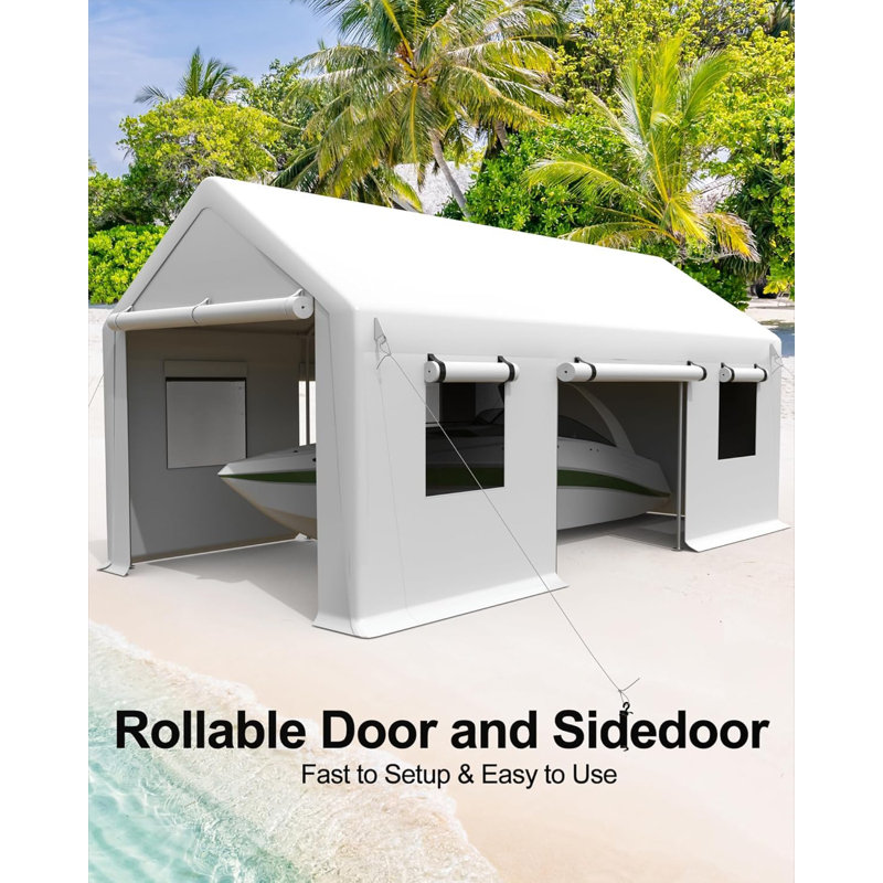 13X20 Heavy Duty Carport ,Car Ports with 180G Removable Side Walls, Portable Car Port Garage, Car Shelter All Weather