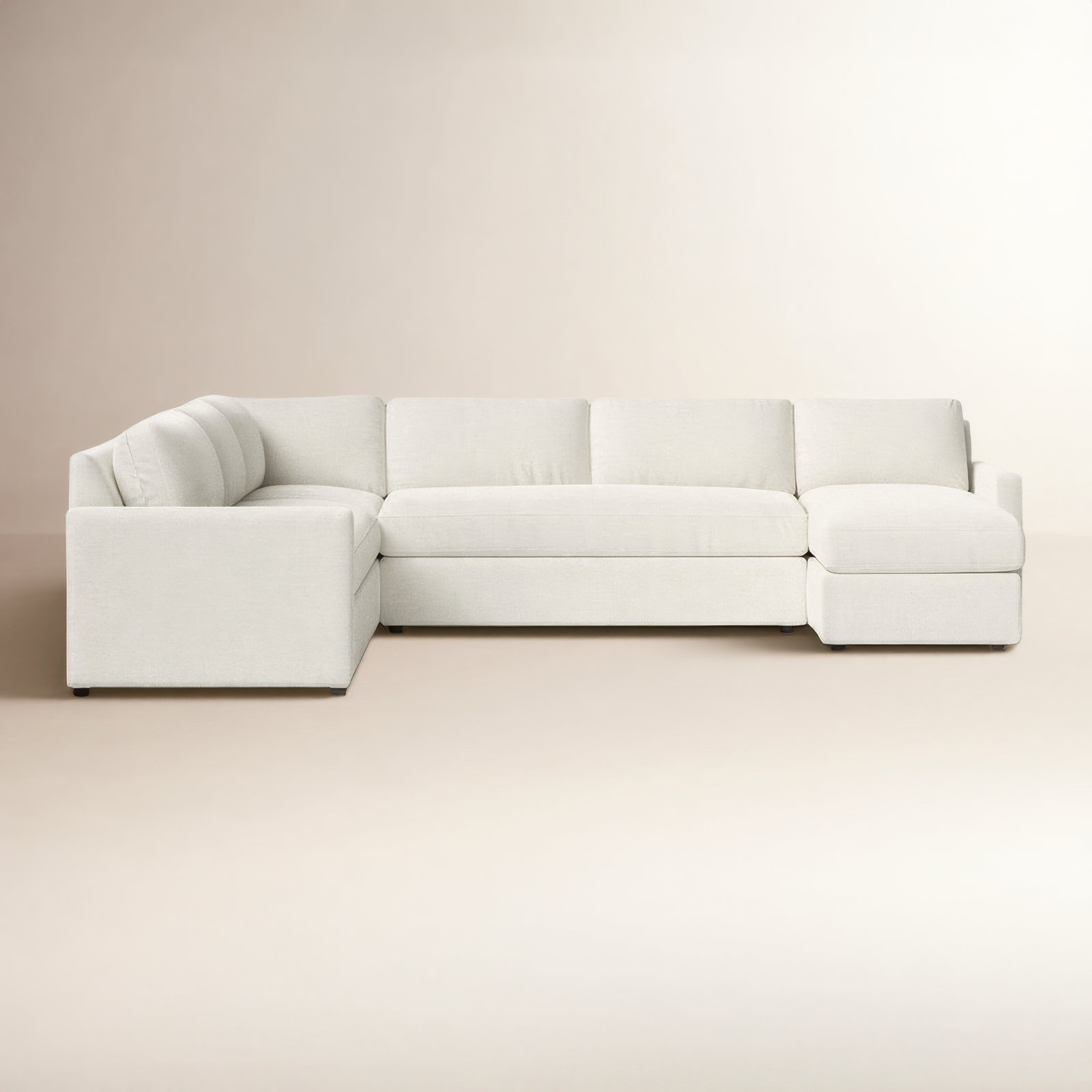 Damari Upholstered U-Sectional, Nomad Snow Crypton® Chenille, Left Hand Facing