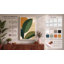 Leaves and Sun Mid-Century - Wrapped Canvas-368603509-368603513