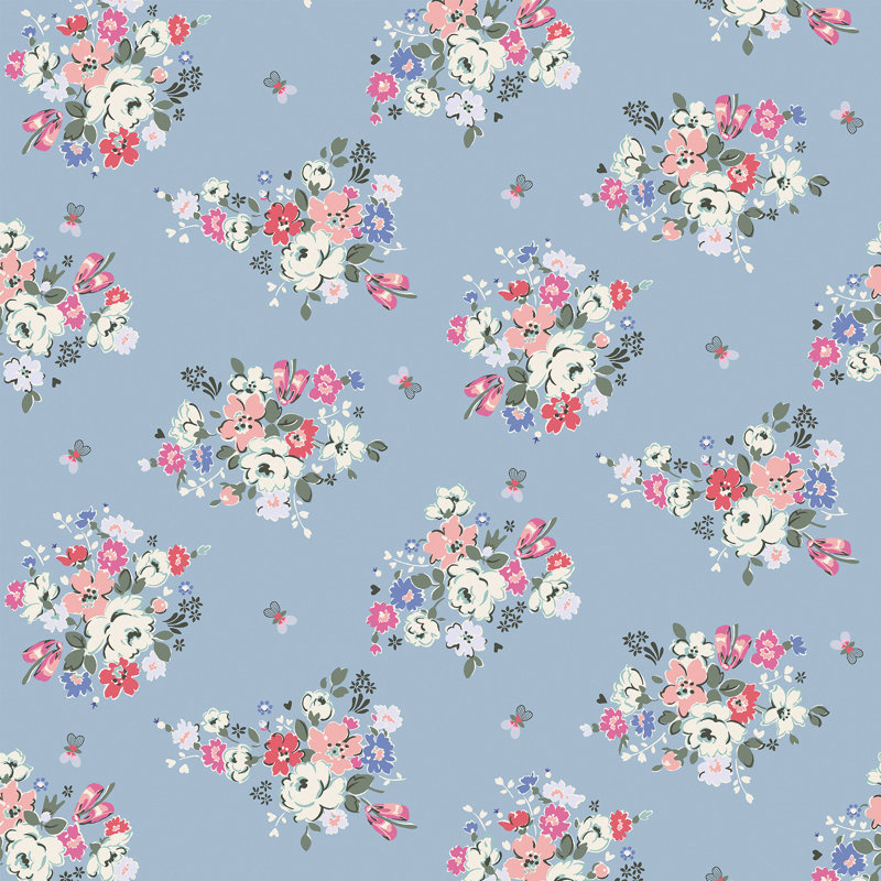 Cath Kidston Clifton Floral Pink, Light Blue