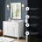 OVE Tahoe 42 in. Freestanding Single Sink Vanity Kit in Pure White with Mirror, White Engineered Stone Top and Brushed Nickel Hardware-746635656