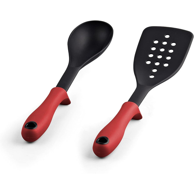 12-Piece Red Marble Nonstick Aluminum Cookware Set
