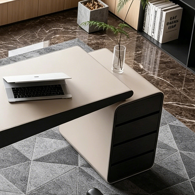 Simple and modern style desk, 29.53" H x 62.99" W x 31.5" D