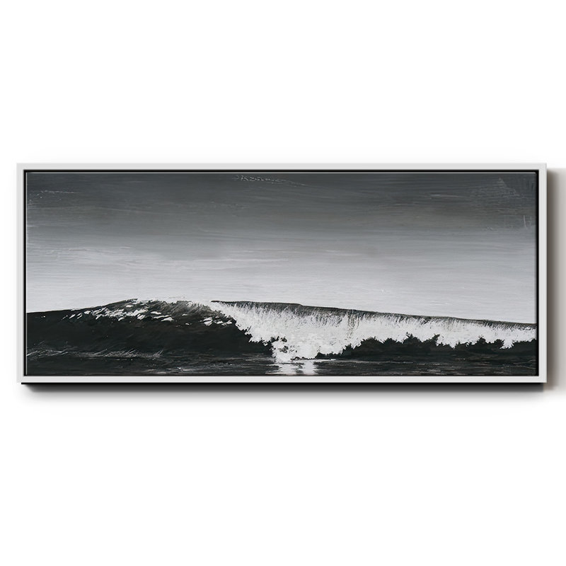 Black & White Waves I - Toile encadrée, H 8 po x l 20 po