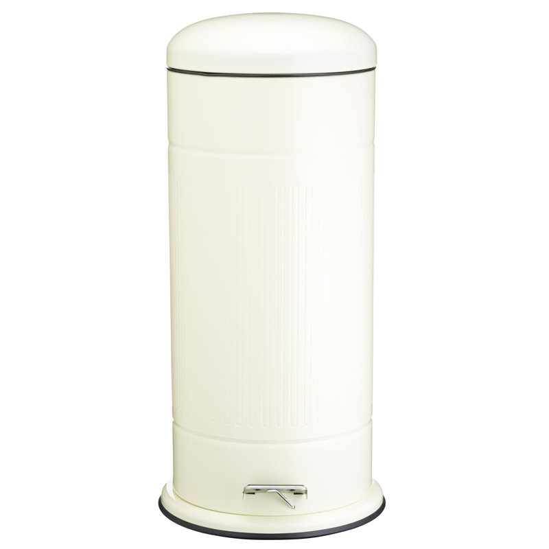 Living Nostalgia 30L Step-On Metal Bin, Cream