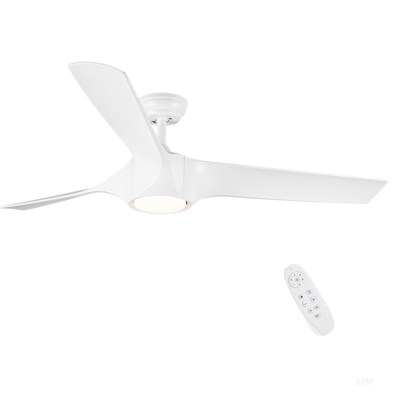 Ventilateur de plafond à DEL 56 pouces avec pales en ABS blanc