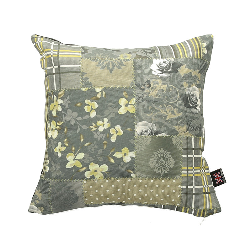 Chateau Patchwork Square Cushion, 43cm x 43cm, Grey