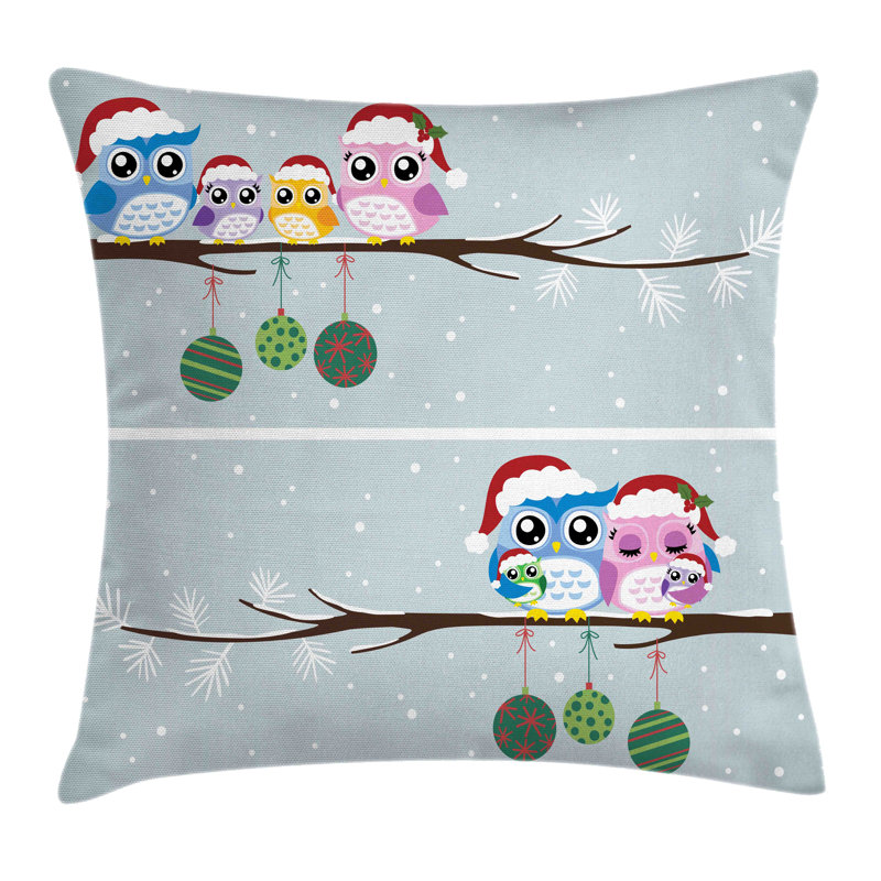 Kalum Christmas Family on Tree Outdoor Cushion Cover, 60cm H x 60cm W x 1cm D