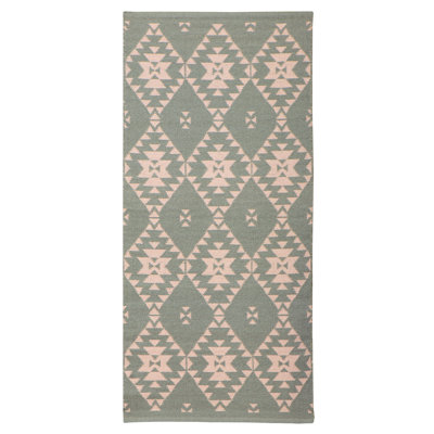 Cass Rectangle 70 cm x 150 cm Geometric Flatweave Area Rug