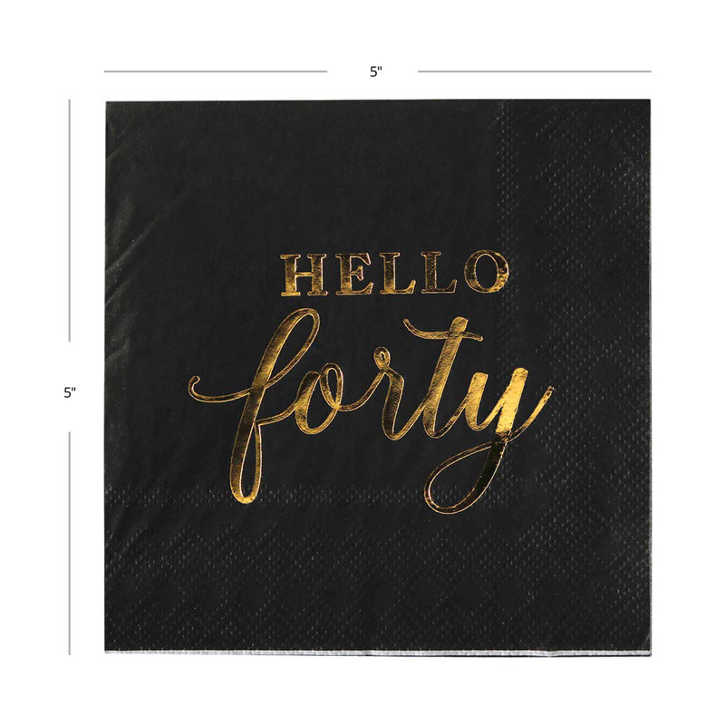 Serviettes en papier de cocktail scripted hello 40 indiquant un cocktail jetable
