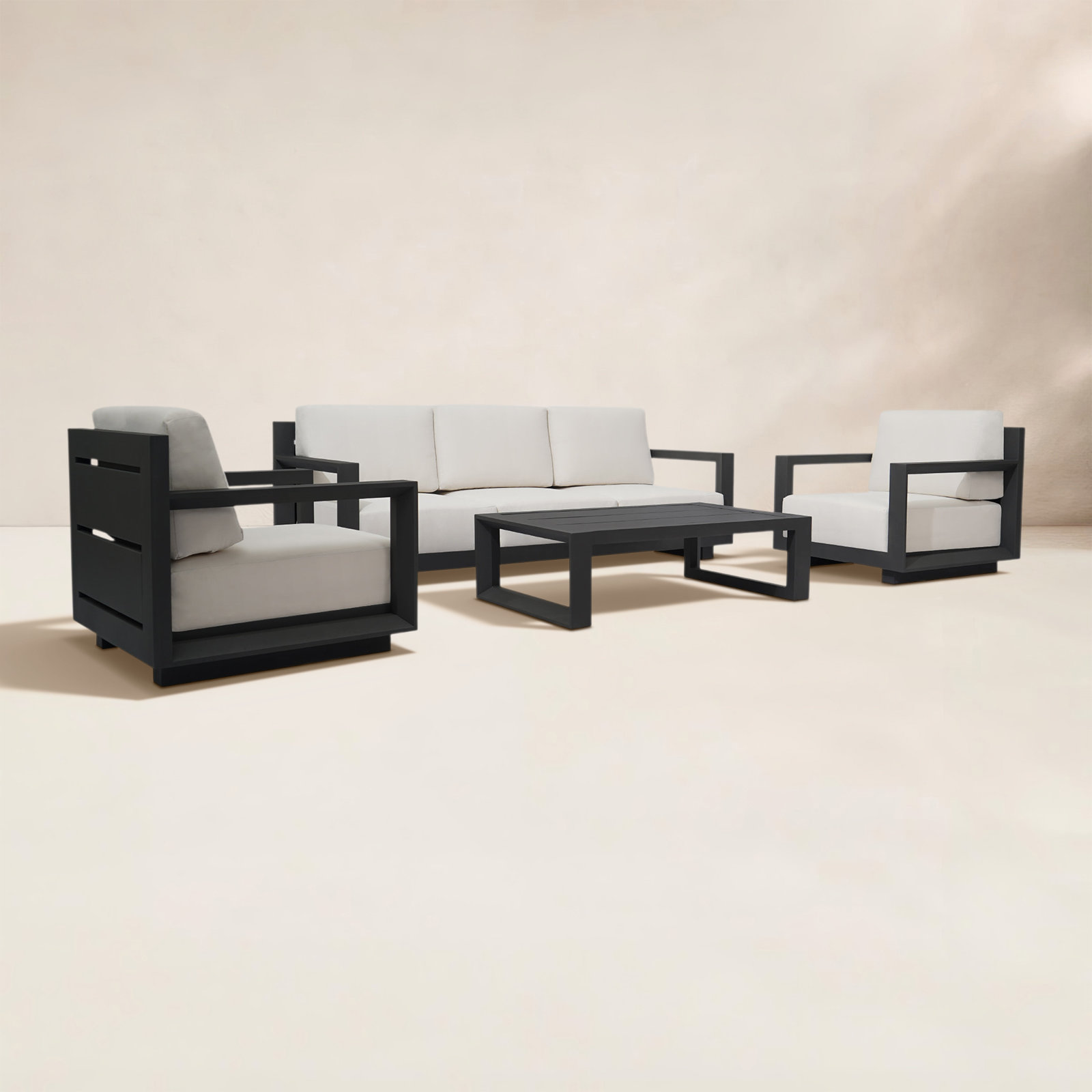 Aden 5-Person Patio Seating Group, Cream
