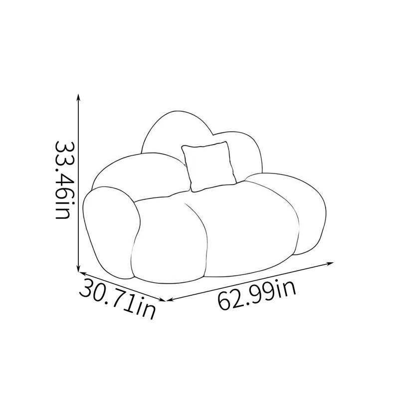Saela, H 33,46 po x l 62,99 po x P 30,71 po