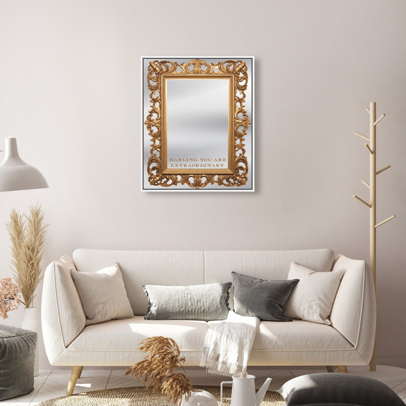 Extraordinary Typography and Quotes Framed Mirror by Oliver Gal, Brown