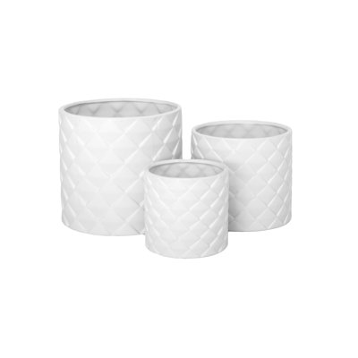 Ceramic Round Pot Matte Finish White-7.50"H