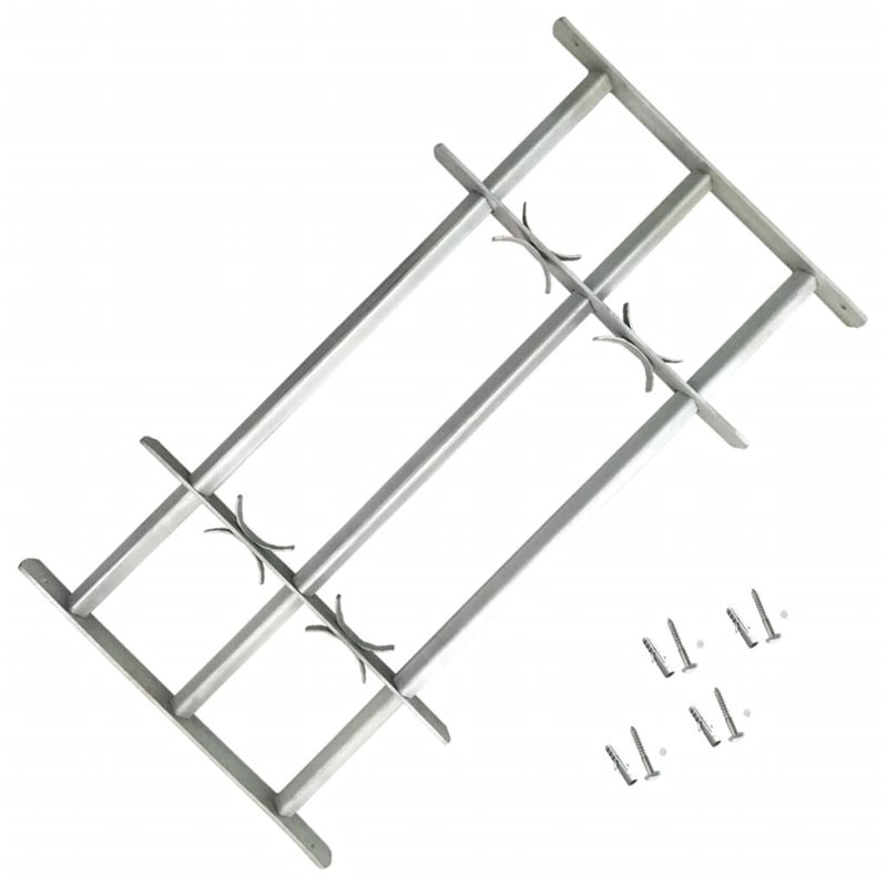 Adjustable Security Grille for Windows with Crossbars, 17.7" H x 17.3" W x 0.13" D