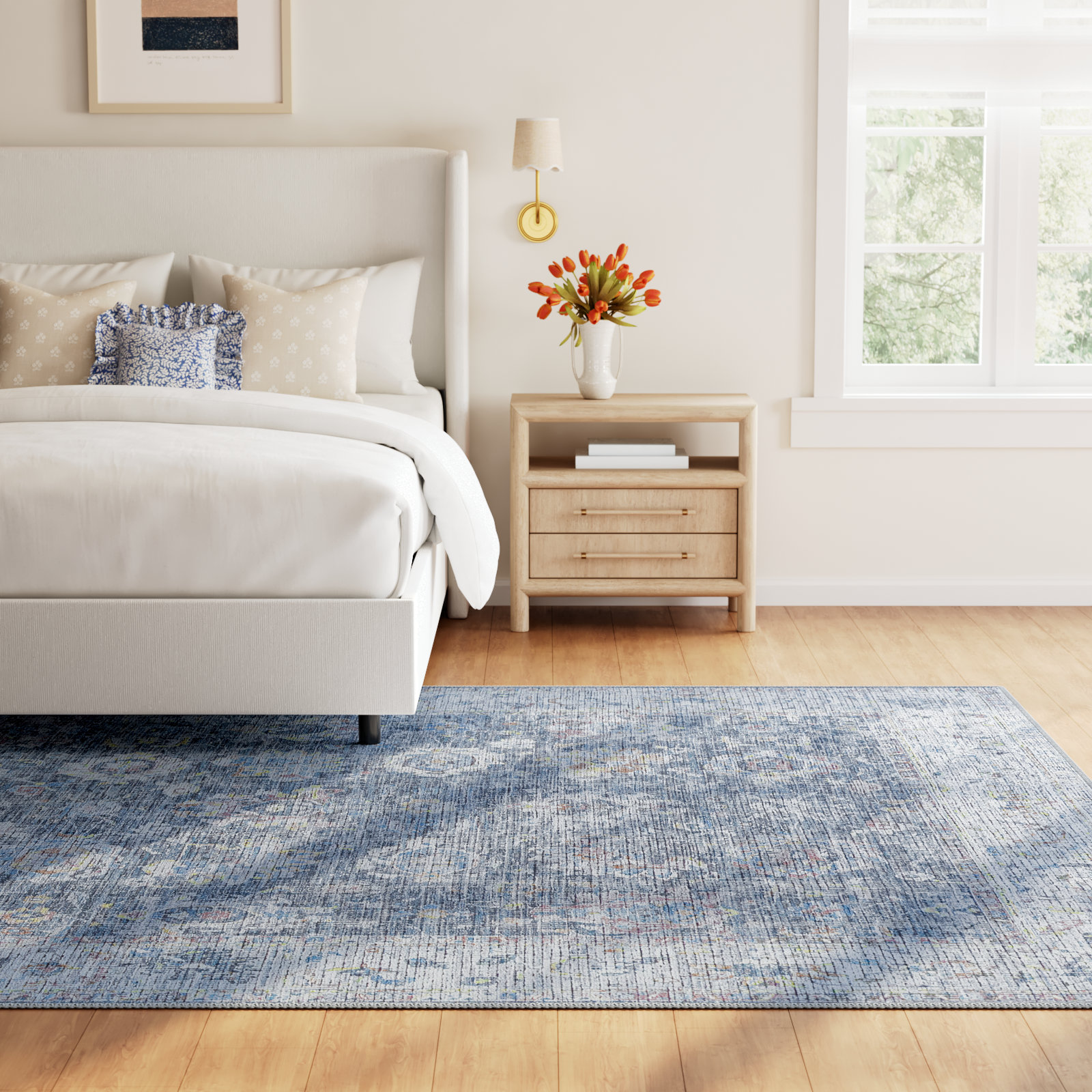 Analyah Machine Washable Oriental Rug, Rectangle 8'10" x 12'