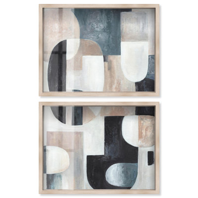 Interwoven I - Ira Comleva Twickenham Grande reproduction sous cadre en deux parties par Art Remedy, cadre blond, 44 x 33