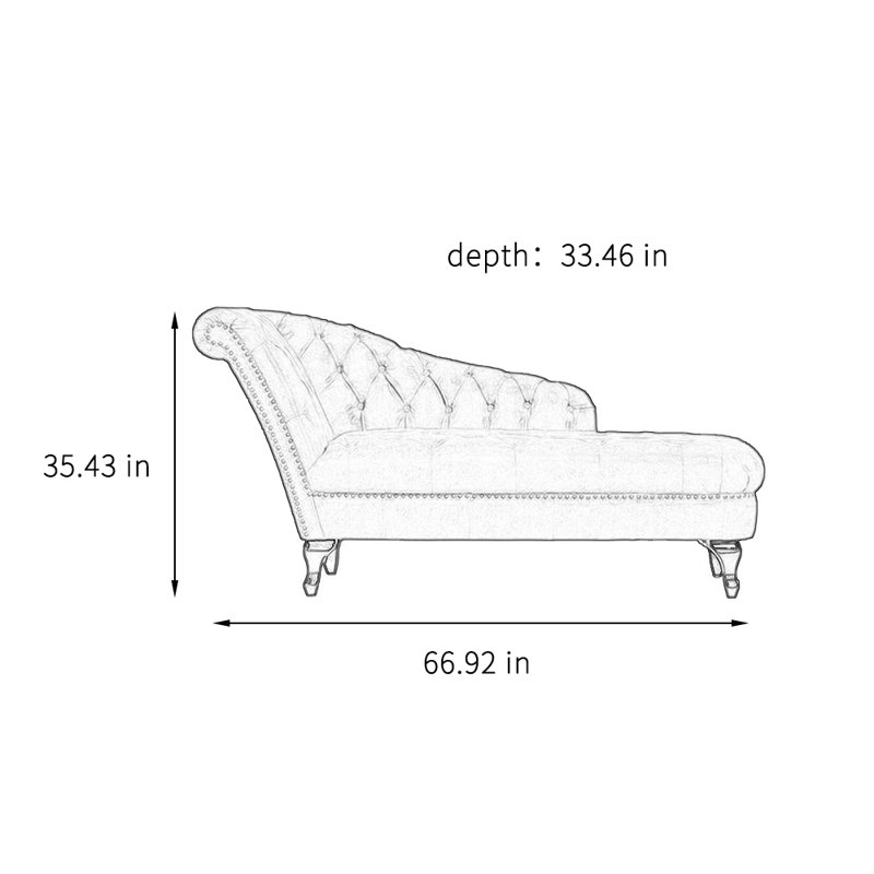 Chaise longue décontractée rétro Elegance, Orienté à gauche (vu de face), Noir, noir, noir, noir