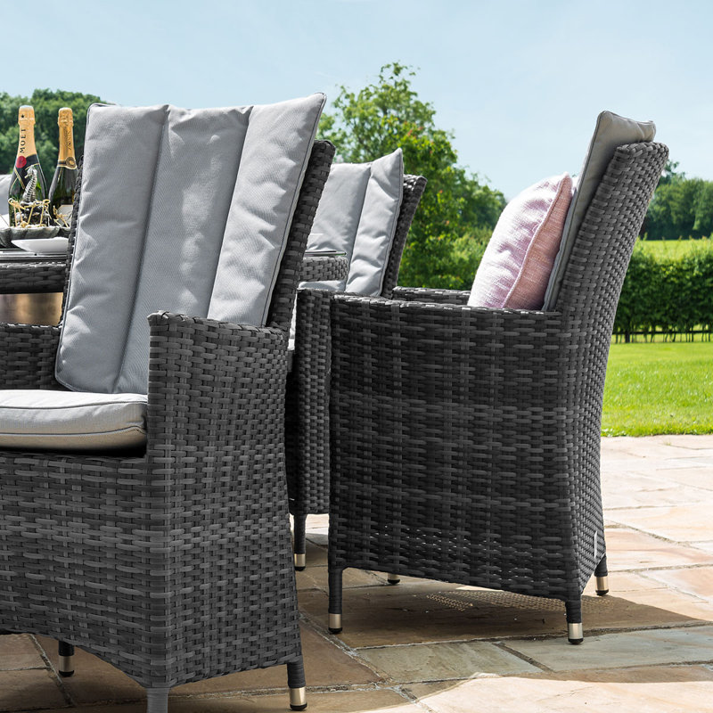 LA 8 Seater Dining Set with Cushions, Grey