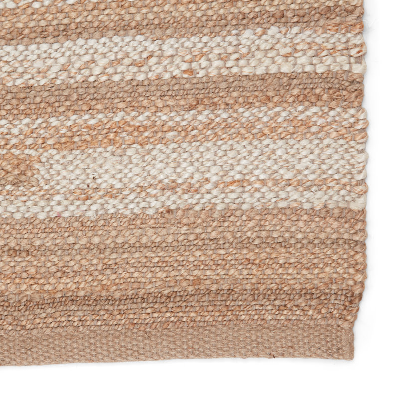 Kismet Hand-Knotted New Age 8' x 10' Jute Area Rug in Beige/Cream/Tan, Rectangle 10' x 14'