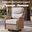 Chaise berçante pivotante d'extérieur en osier avec coussins Ashawn-17483830
