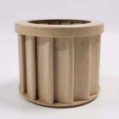 Round Strata Planter SM Brown