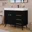Meuble-lavabo sur pied 36 po avec lavabo en céramique et plateau en faux marbre 36 po