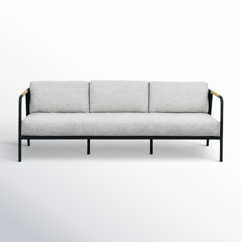 Carly 79.25'' Wide Straight Metal Patio Sofa with Cushions