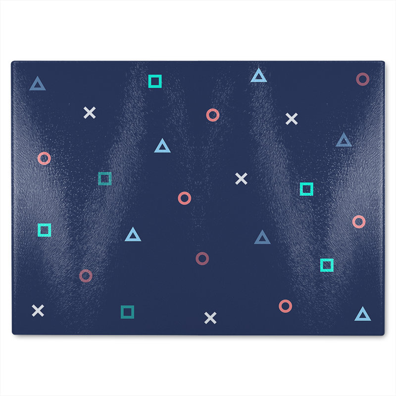 Hipster Pattern Glass Chopping Board