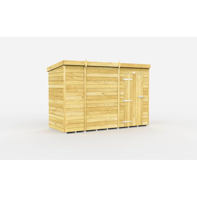 9ft x 4ft Pent Shed - Single Door without Windows