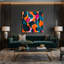 Abstrait aquarelle 47, art mural sur toile grise-772239035
