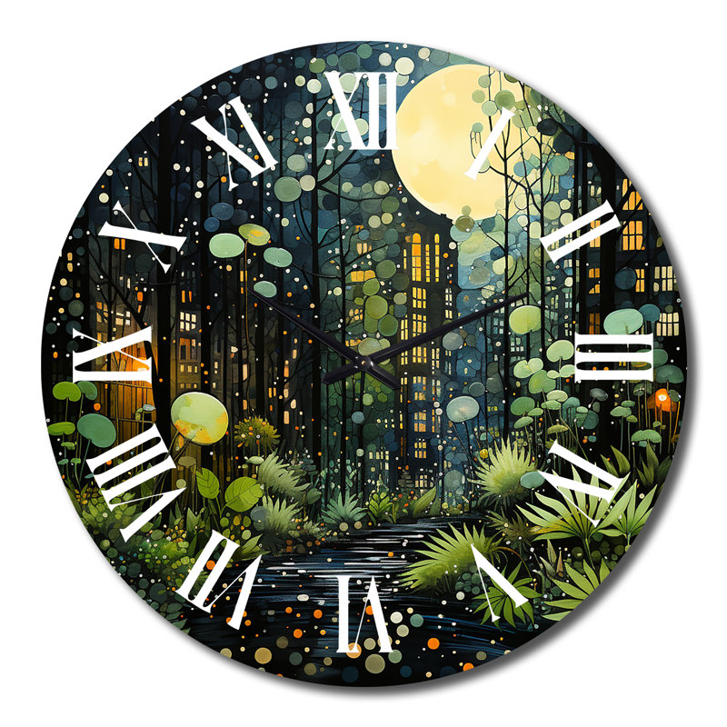 Horloge murale Rayshon - Collages abstraits, Très grand
