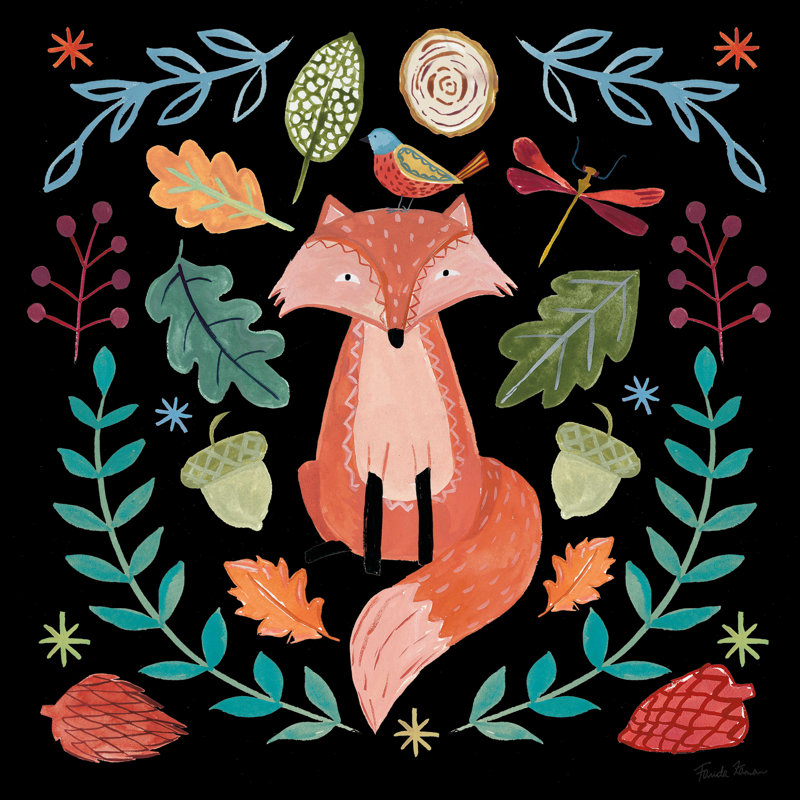 «Kentaro Whimsical Woodland II» sur toile par Farida Zaman, H 12 po x l 12 po x P 1,25 po