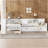 L-Shaped Platform Bed Twin Size With Trundle, Solid Wood Platform Bed With Storage Drawers And Shelves, No Spring Box Needed, White-115815839
