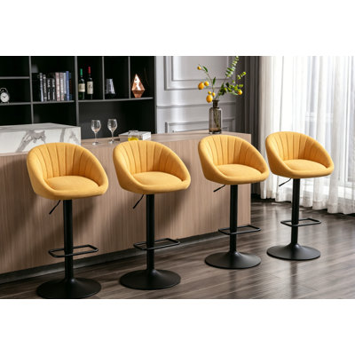 Merlene Swivel Upholstered Counter Stool with Metal Frame