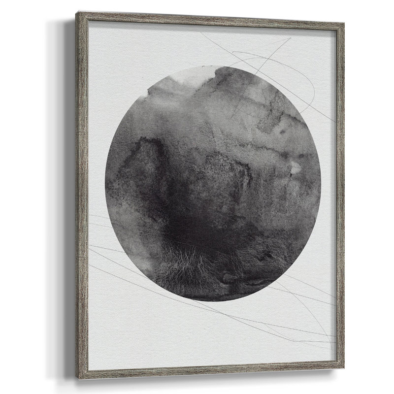 Graphite Moon I Framed Print - Solid Wood, 11" H x 9" W