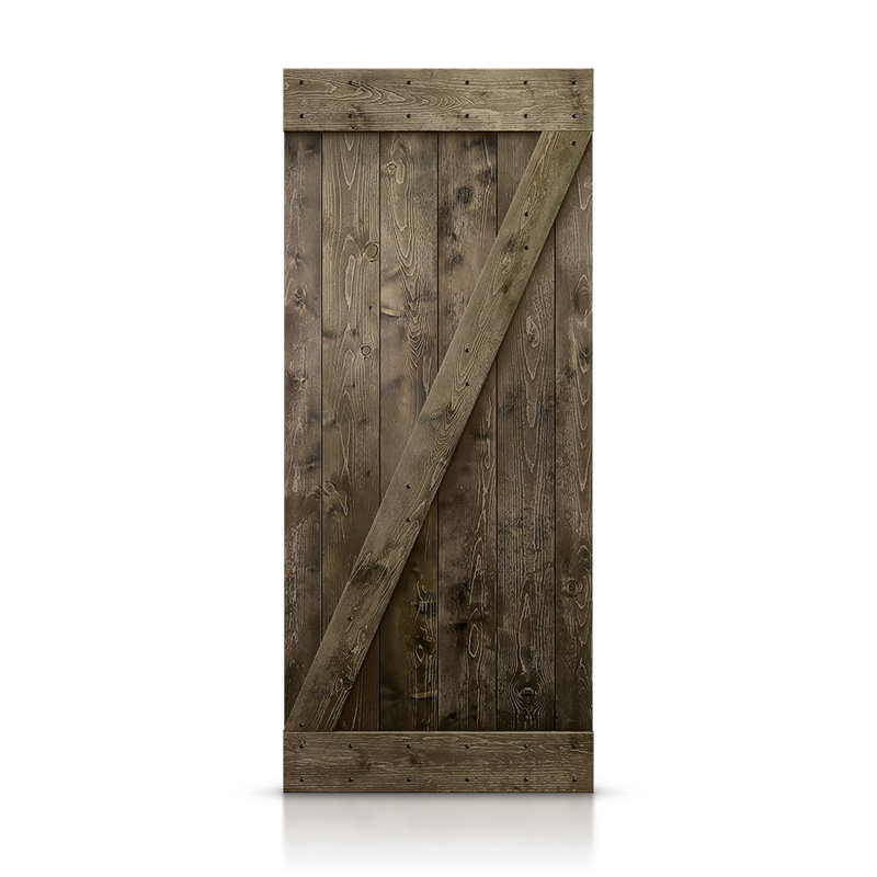 Porte de grange en bois lambrissé, 30 po x 84 po, Espresso