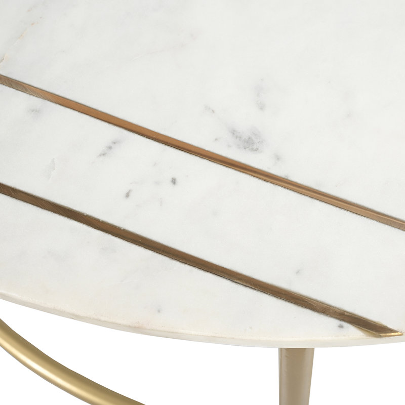 Anjanet Three Leg Coffee Table, White, Gold