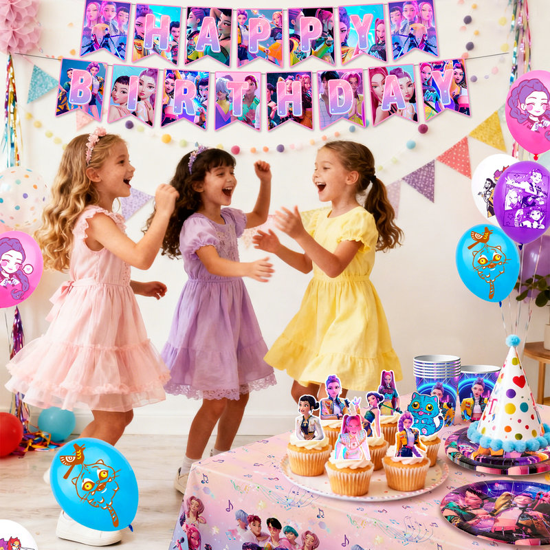 Articles de fête d'anniversaire K Pop, 112 pièces décorations d'anniversaire K Pop
