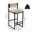 Ensemble de 2 tabourets de bar tissés à la main avec tabourets de bar à hauteur de comptoir pour la cuisine, la maison et le bureau-1130978314