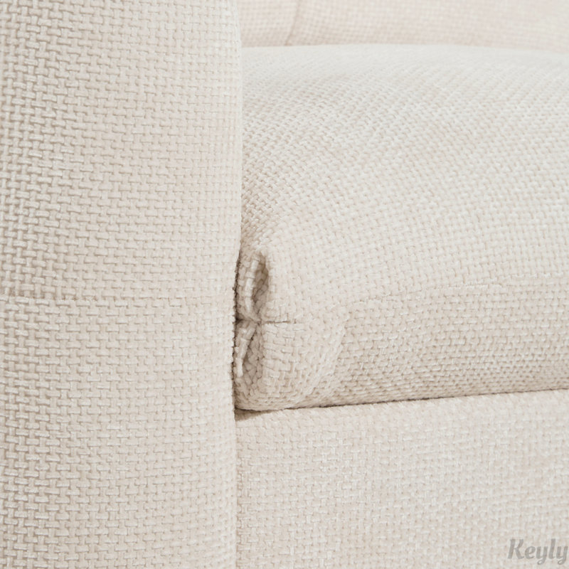 Fauteuil en chenille avec assise large, Beige