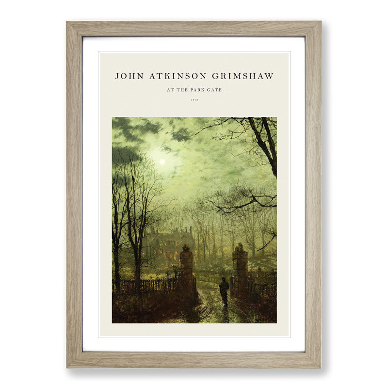 At the Park Gate by John Atkinson Grimshaw - Picture Frame Graphic Art, Oak Framed, 65cm H x 48cm W x 2cm D
