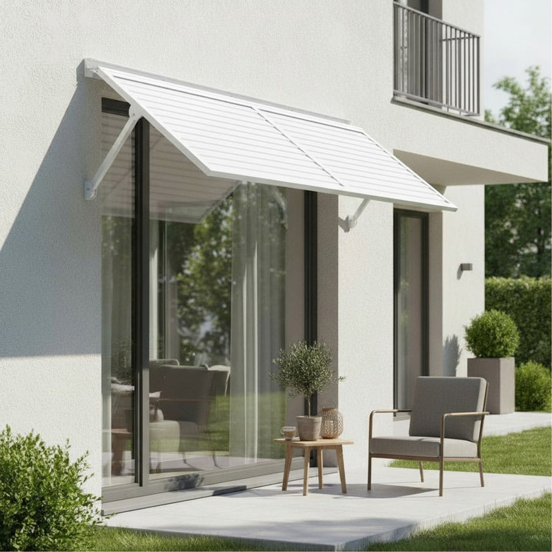 Auvent métallique 6,6 (blanc), 1" H x 34.25" W x 78" D