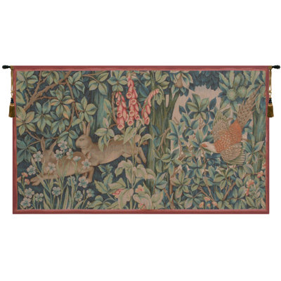 Hare And Pheasant European Tapestry Wall Hanging